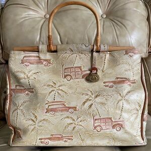 RARE Vintage Brahmin XL Travel Bag Bernadette Copa Cabana Leather